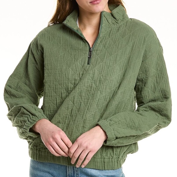 Madewell Diamond Jacquard Half-Zip Pullover Sweater / Jacket / Top - Picture 1 of 3